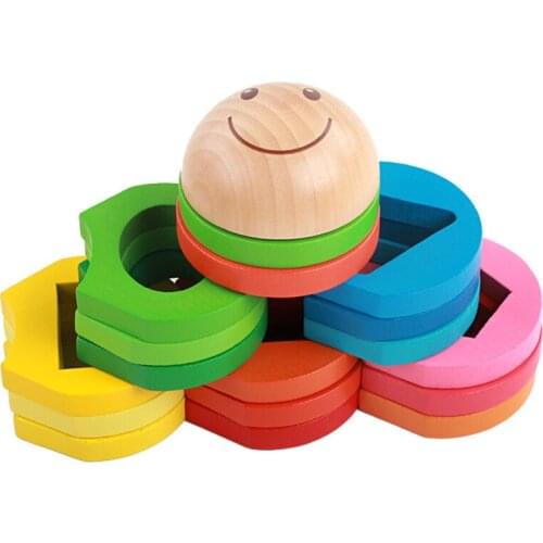 Wooden Geometric Blocks Educational Matching Game Toy For Toddler Preschool Shape Color Sorting Stacking Geometric Blocks Puzzle