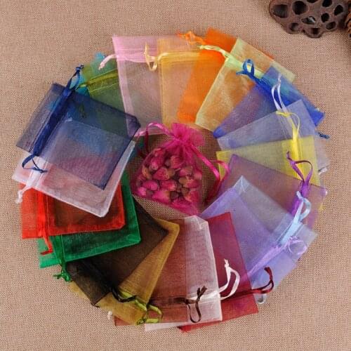 Ferimo 100pcs Gauze bags gauze bag rings gift bags organza small storage bags 7 * 9 cm