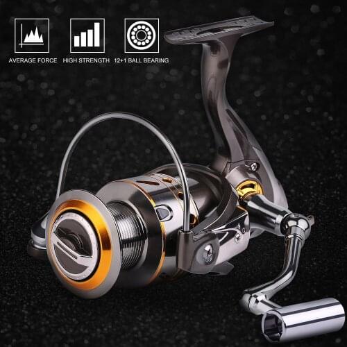 Sougayilang Spinning Fishing Reel Aluminum Spool Left Right Handle 5.2:1 Gear Ratio 12+1 Ball Bearing Carp Feeder Fishing Reel
