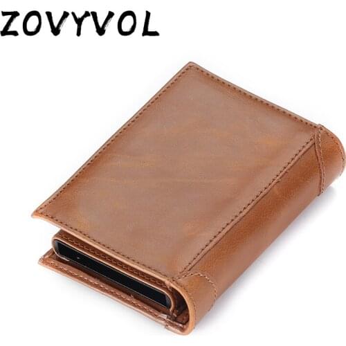 ZOVYVOL Crazy Horse Leather Men Wallets Vintage Wallet Coin Pocket Purse Wallet For Mens