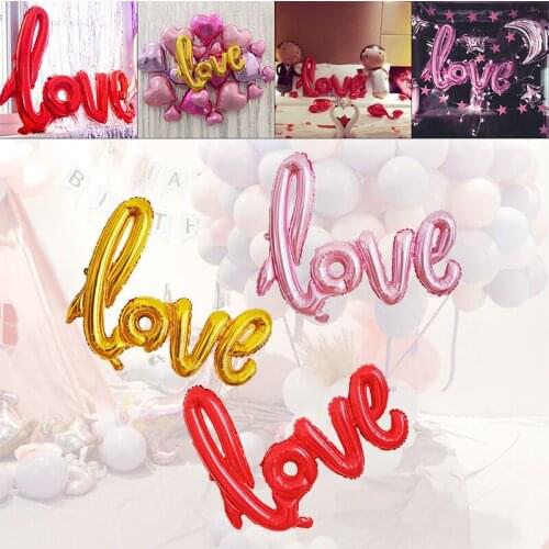 New 105 x 60CM 3 Color Aluminum Foil Ligatures LOVE Letter Balloon Birthday Party Decoration