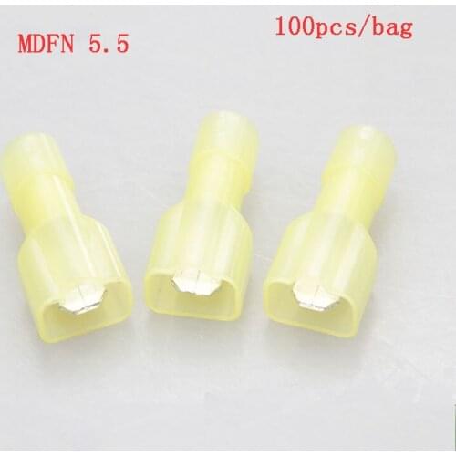 MDFN5.5 100pcs Nylon male and female Cable Connectors Crimp wire Terminals full-Insulating joints free shipping