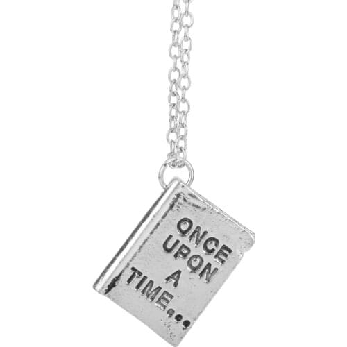 MOCHUN Engraved "ONCE UPON A TIME..." "HAPPILY EVER AFTER" Story Book Pendant Necklace Fairy Tale Vintage Retro Birthday Gift-30