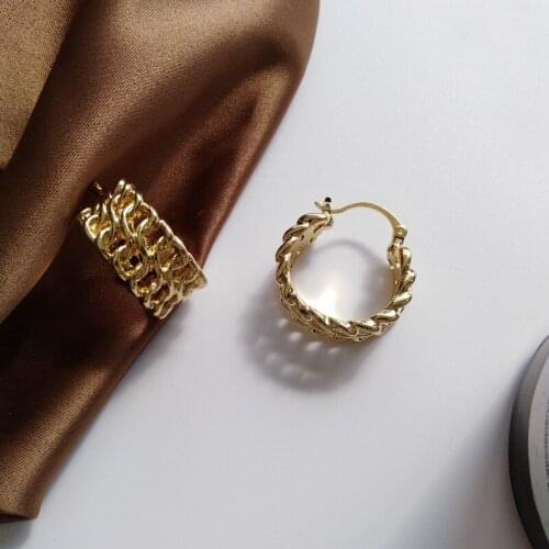 Fashion Round Hoop Earrings For Women Cute Korean kpop Shine Jewelry Circle Thick Wide Earring Ear Ring Brincos Female