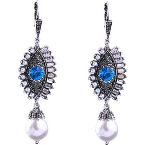 Fashion Gold Rhinestones Drop Earrings For Women Girl Elegant Charming Crystal Pearl Earrings Jewelry Ear Gifts