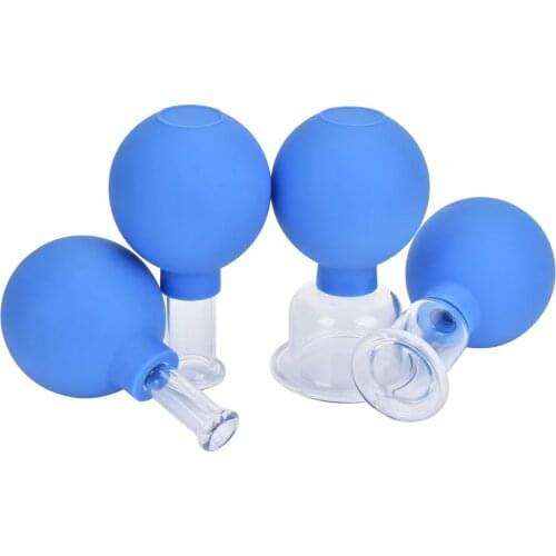Vacuum Cupping Cups Set Rubber Head Glass Anti Cellulite Massage Chinese Therapy Face Cupping Set Cans For Health Massage