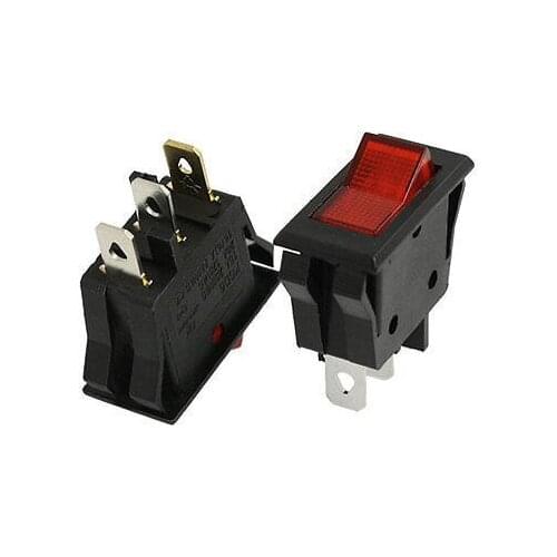 NEW!10 Pcs Red Light Illuminated ON-OFF SPST Rocker Boat Switch 3 Solder Lug Pin New