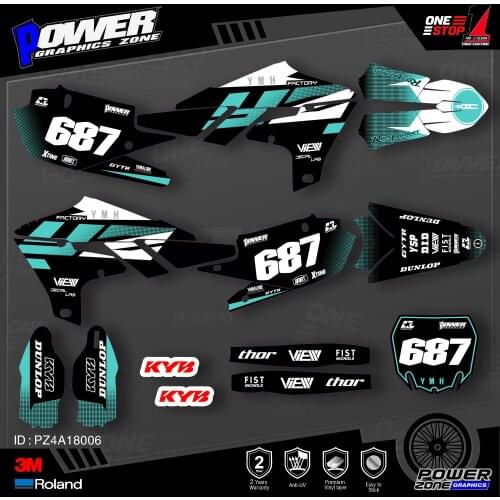 PowerZone Custom Team Graphics Backgrounds Decals 3M Stickers Kit For YAMAHA 2019-2021 YZ250F 2018-2021 YZ450F 006