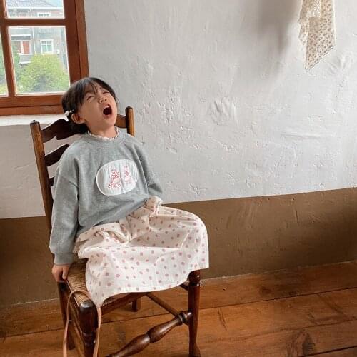 Retro pasted cloth embroidered small lace collar girls' sweater fashion clothes kids clothes kids clothes boys 7 years