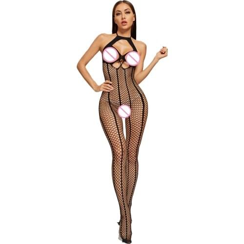 Sexy Open Crotch Bodystockings See through Elastic Fishnet Bodysuit Porno Women Open Lingerie Erotic Cat Girl Cosplay Costumes