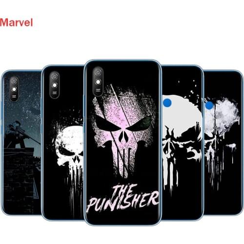 Silicone Cover Marvel Punisher Skull For Xiaomi Redmi 9T 9 9C 9A 9AT 9i 8 8A 7 6 Pro 7A 6A 5 5A 4X Plus Phone Case