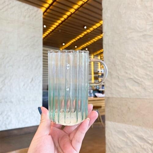 Star Papa Cup 2021 Cactus Gradient Fresh Green Glass Cup With Hedgehog Stirring Stick Ins Girl Style