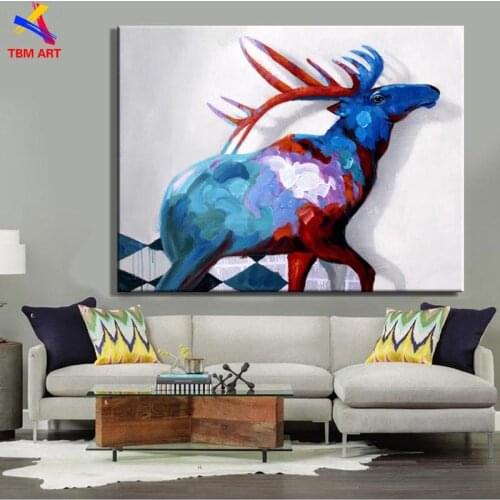 Textured Colorfful Animal Picture Wall Art Canvas Painting Handmade Modern Abstract Oil Paintig on Canvas Gift No Frame M01