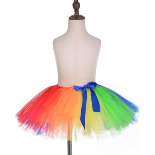 Adult LED Light Up Rainbow Tulle Tutu Skirt Adjustable Waist Ribbon Bow Fluffy Layered Mesh Pettiskirt Festival Costume