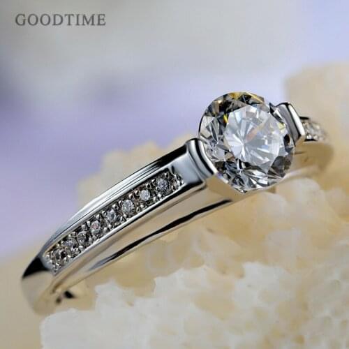 Fashion Ring For Women 925 Sterling Silver Ring Wedding Bridal Shining Zircon Finger Rings Jewelry Gift For Girl Party Dress Up