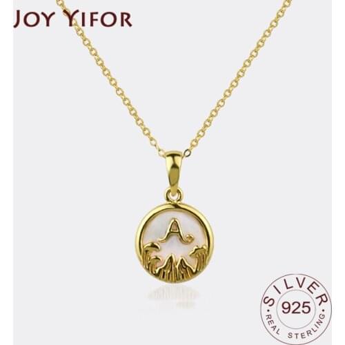 925 Sterling Silver Necklace Ladies Elegant Chain Necklace Fashion Gold Color Sterling Silver Jewelry Round Necklace