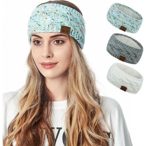 Winter Warm Ear Women Crochet Turban Wide Knitting Woolen Headband Thick Head wraps Girl Hair Band Headwraps Ear Warmer WH110