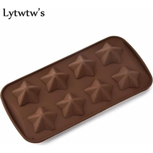1 Pcs 3D Silicone DIY Fondant Baking Tool Chocolate Cookies Pastry Jelly Decor Pellet Star Mold Random Color