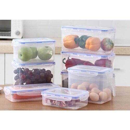 1PC Kitchen Transparent PP Large Lunch Box Grains Storage Sealed Home Organizer Food Container Refrigerator Storage Box OK 1195