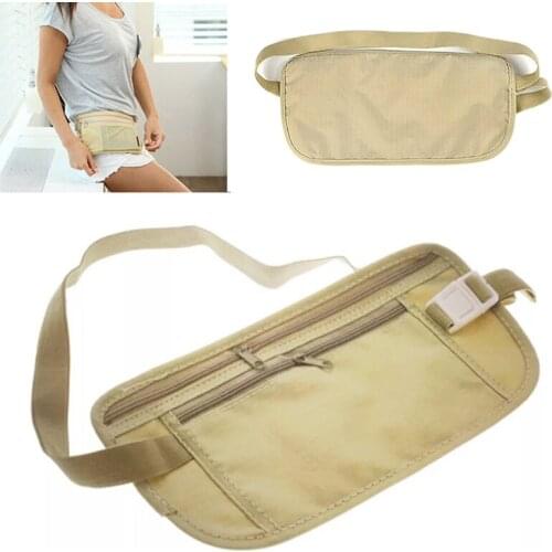 1PC Practical Travel Pouch For Compact Security Card Money Khaki Waist Belt Bag Running Bag Travel Handy Khaki