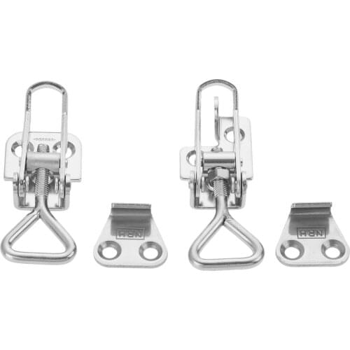 1Pc Adjustable 304 Stainless Steel Spring Loaded Toggle Case Chest Trunk Clamp Latch Catches Hasp for Furniture Door Box100*28mm