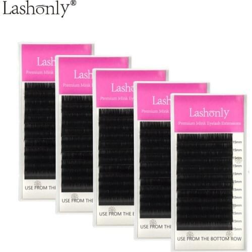 5 Trays Wholesale Russian Volume EyeLashes Extension 3D Mink False Eyelashes Individual Eyelash Lashonly Brand Qeelasee Factory