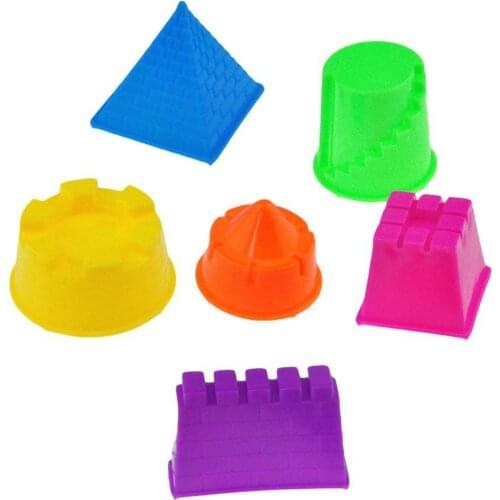 6pcs/set Portable Castle Sand Clay Mold Building Blocks Toys Pyramid Sand Toy Child Beach Sandcastle Kids Baby S1Q7