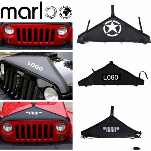 Marloo Wrangler Accessories Front Hood Cover, Front Hood Bra Protector T Style For Jeep Wrangler JK 2007-2017