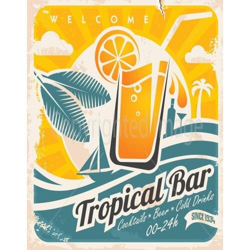 TROPICAL BAR LARGE METAL TIN SIGN POSTER VINTAGE STYLE PLAQUE