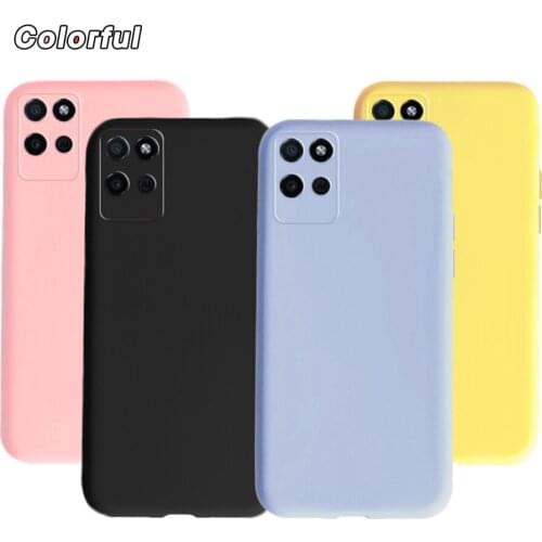 Candy Solid Color Phone Case For Realme V11 V15 Case Oppo Realme C11 2021 C20 C21 C21Y Cover Cases Soft Silicone Back Shell