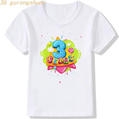 Kids Boys Clothes Kid T Shirt for Girls Clothes Number 2 3 4 5 9 10 Children 6years Happy Birthday Tshirt Girl Graphic T Shirts