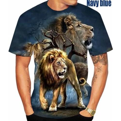 Funny animal graphic t shirts 3D Print Harajuku tops Summer men Lion T shirt O-neck Tshirt fashion streetwear gothic clothes