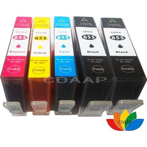 5PCS Compatible hp 655XL hp655 Black cyan magenta yellow Ink Cartridge HP Deskjet 3525 4615 4625 5525 6520 6525 6625 Printer