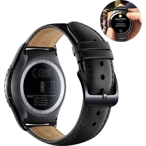 22mm/20mm leather strap for samsung Gear S2 Classic S3 frontier galaxy 46mm/42mm band huawei watch gt 2 amazfit bip bracelet