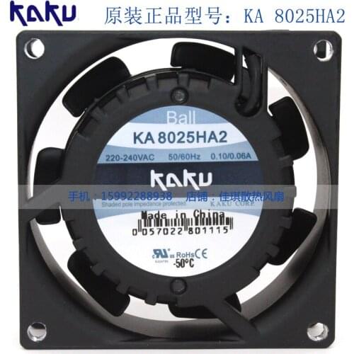 KAKU KA8025HA2 AC 220V 0.10A 0.06A 80x80x25mm Server Cooling Fan