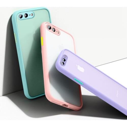 LS Simple Matte Bumper Phone Case For iPhone 11 Pro Max XR XS Max 6S 8 7 Plus Shockproof Soft TPU Silicone Clear Cover