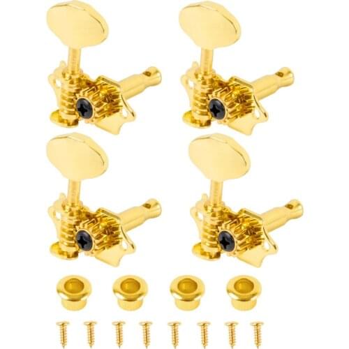 Kmise Ukulele Tuning Peg Tuners Machine Head Gold Plated Metal 2R2L