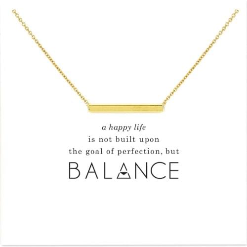 Minimalist Hollow Balance Bar Pendant Necklace For Women