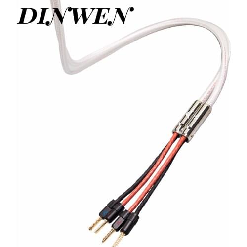 MPS M-8SP HiFi Speaker Cable 99.9997% OFC Silver Hifi Wire Bi Wire Speaker AMP Audio Cable 24K Gold Plated Banana Plug Connector