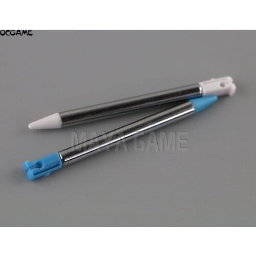 OCGAME 120pcs/lot Silver Metal Retractable Stylus Extendable Slot Touch Pen For 3DS