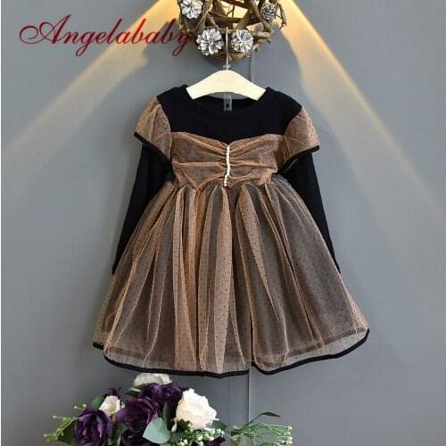 Autumn Kids Vestidos Dot Baby Girls Dress Princess Clothing Lace Tutu Elegant Party Birthday Girls Princess Dresses