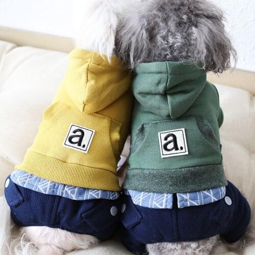 Letters Dog Pajamas Pet Dog Clothes Warm Cotton Dog Bathrobe Jumpsuits Thick Coats Clothing For Dogs Cat Chihuahua Teddy