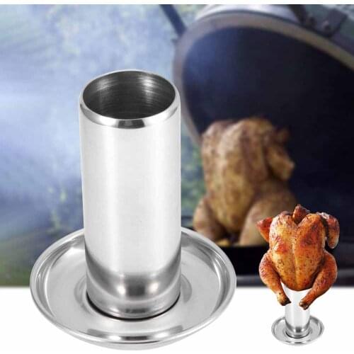 Roast Chicken Holder Stainless Steel Upright Roaster Rack Barbecue Stand Roasting BBQ Tool tray grilled chicken grill removable