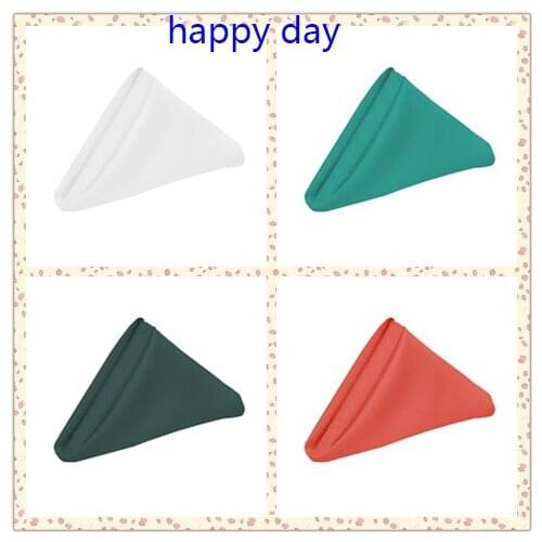 45cm×45cm White Polyester Plain Table Napkins For Wedding Hotel Home Decor