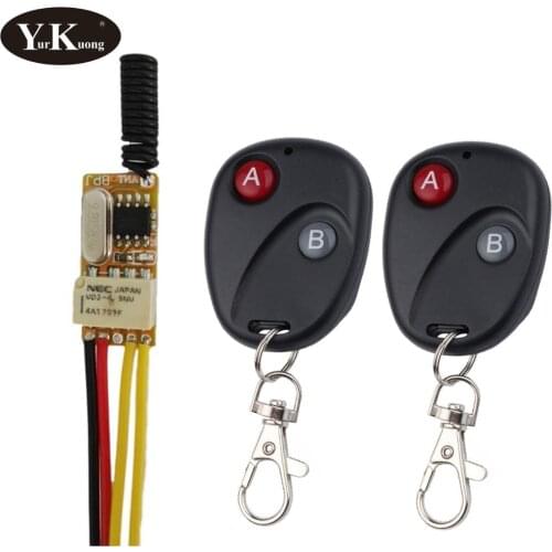 3.7V Mini RF Remote Switch 433 315 4.2V 4.5V 5V 6V 7.4V 9V 12V Small Relay Contact Wireless Switches NO COM NC Relay Contact ASK