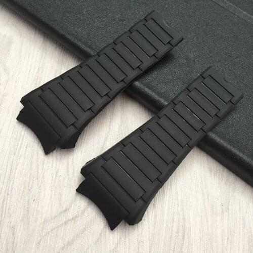 23x33mm Top quality brand watchband soft natural silicone rubber PU belt for Porsche strap Mens waterproof Watch Band 6620