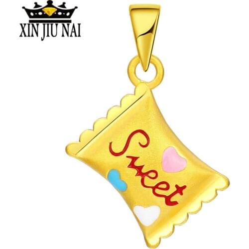 Romantic Sweet Style 18k Gold 3D Female Candy Necklace Pendant Fashion Party luxurious Romantic princess style Exquisite