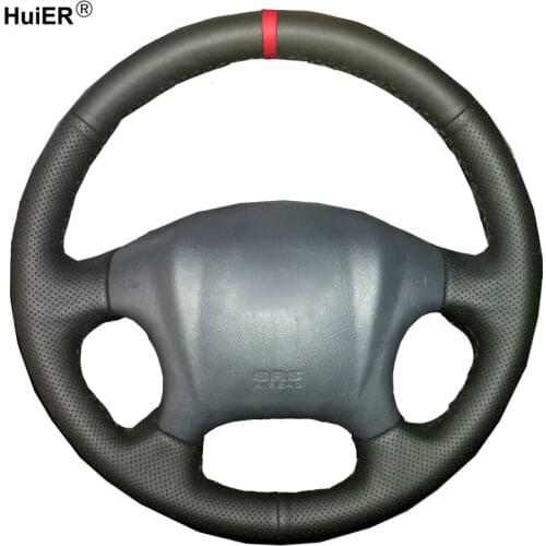 HuiER Hand Sewing Car Steering Wheel Cover For Hyundai Tucson 2006 - 2008 2009 2010 2011 2012 2013 2014 Red Marker Comfortable