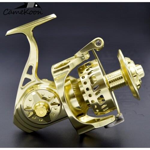 CAMEKOON Heavy Duty Spinning Jigging Fishing Reels 12+1BBs All Aluminum Saltwater 35kg Carbon Drag Waterproof Boat Trolling Coil