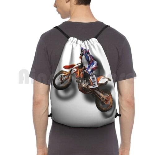 Motorcross Backpack Drawstring Bag Riding Climbing Gym Bag Motorcross Bike Motorcycle Motorbike Dirt Motocross Dirtbike Race